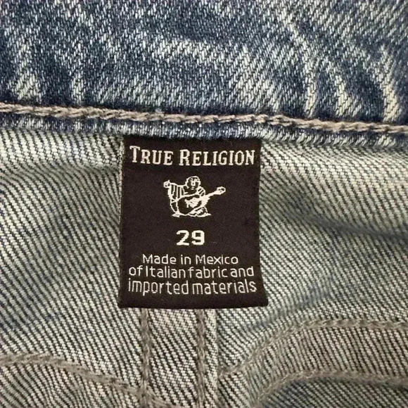 True Religion Ricky Relaxed Straight Denim Jeans Medium Light  Wash Men's 29 - Picture 10 of 15